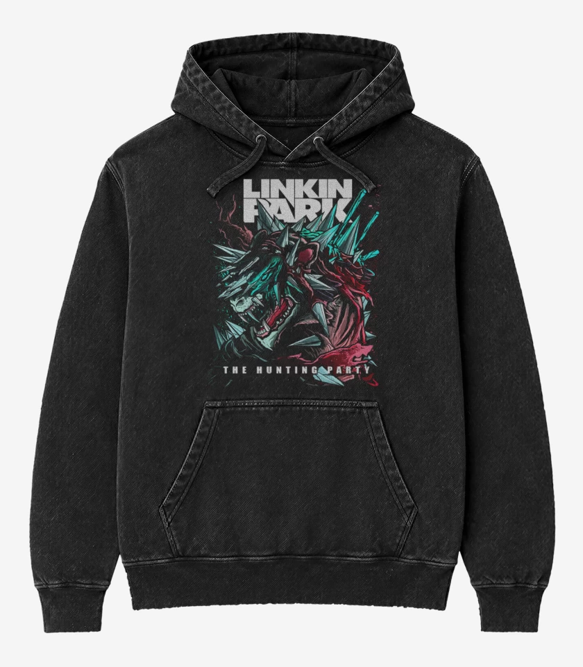 Poleron Canguro Acid Wash Negro de The hunting party