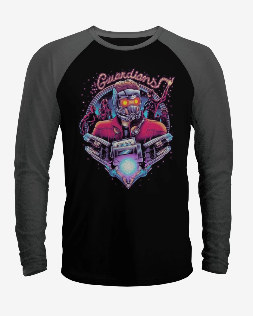 Polera Raglan Negro / Negro Heather de Guardianes de la Galaxia