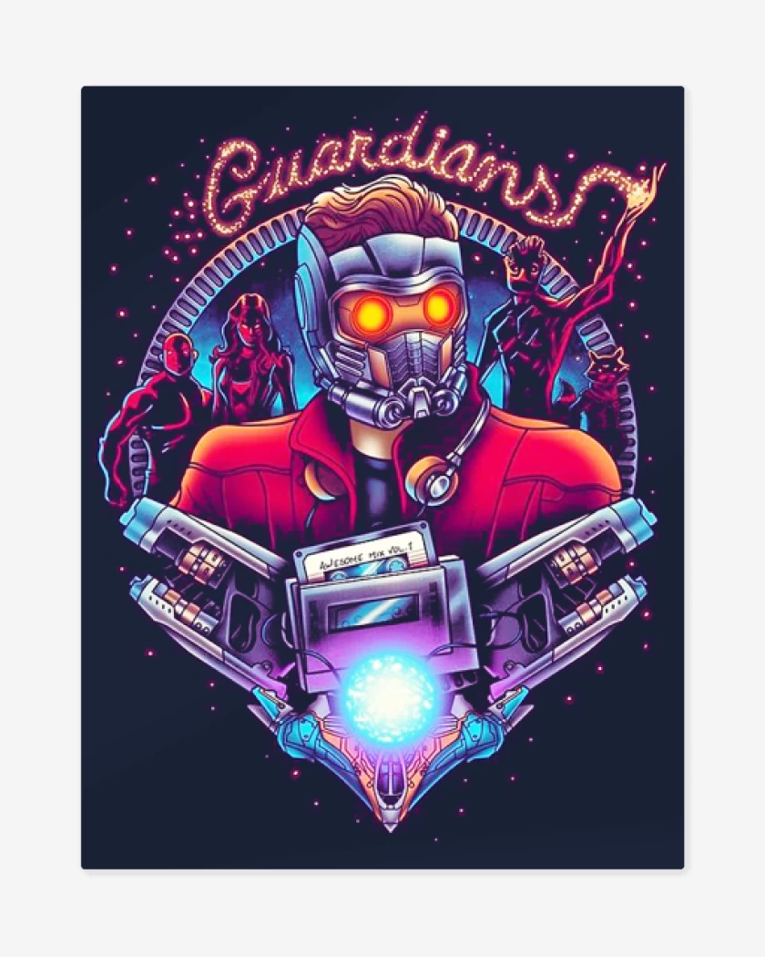 Print metalico Azul Marino de Guardianes de la Galaxia