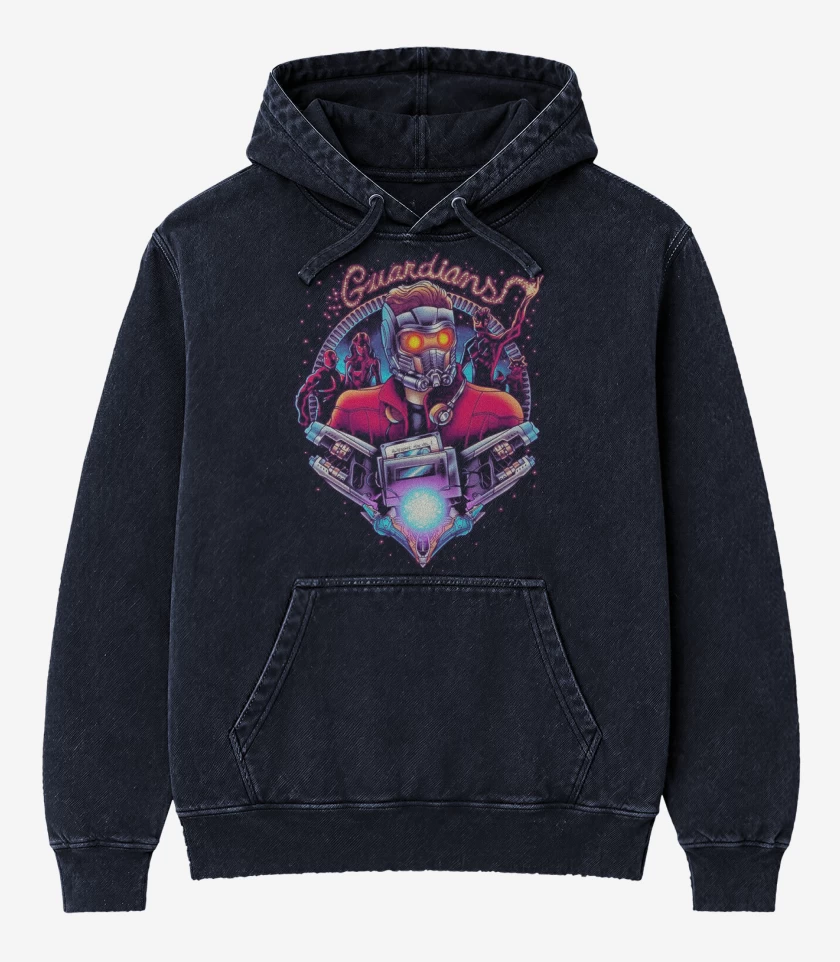 Poleron Canguro Acid Wash Azul Marino de Guardianes de la Galaxia