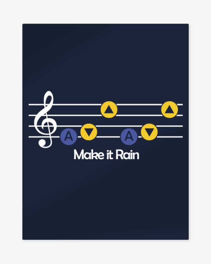 Print metalico Azul Marino de The Legend Of Zelda - Make it Rain