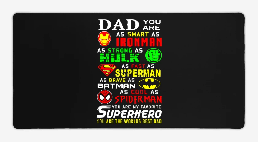 Mouse pad Gamer Negro de Super dad