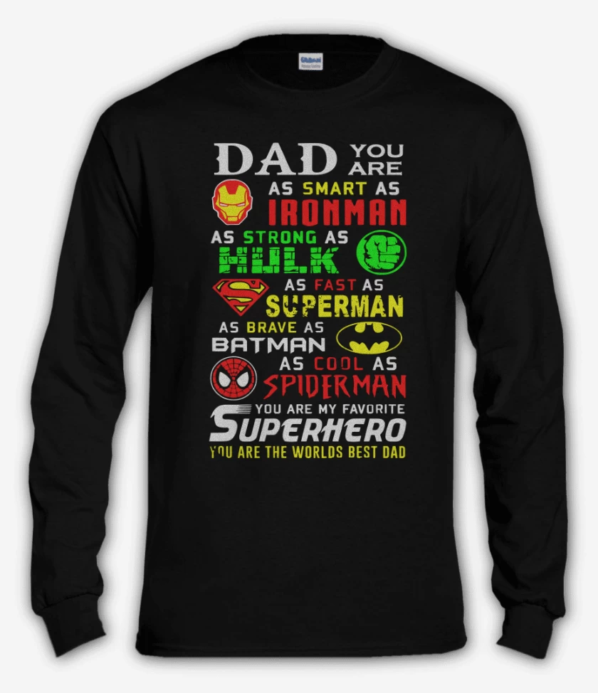 Polera manga larga Negro de Super dad