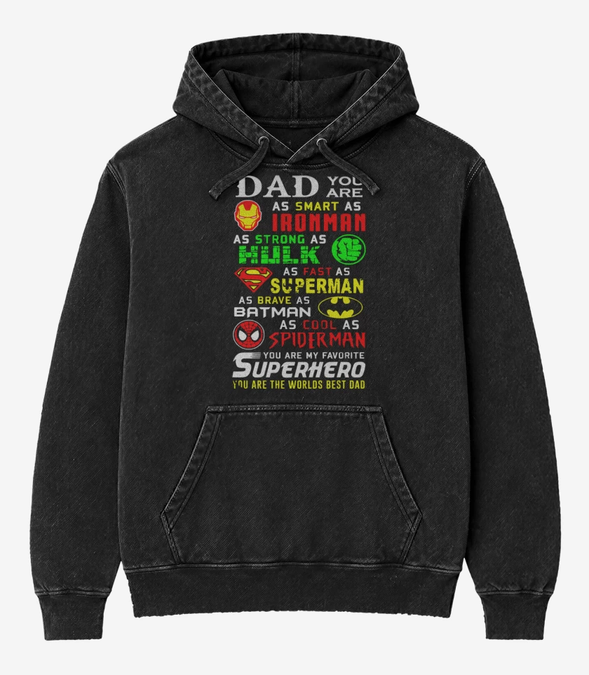 Poleron Canguro Acid Wash Negro de Super dad