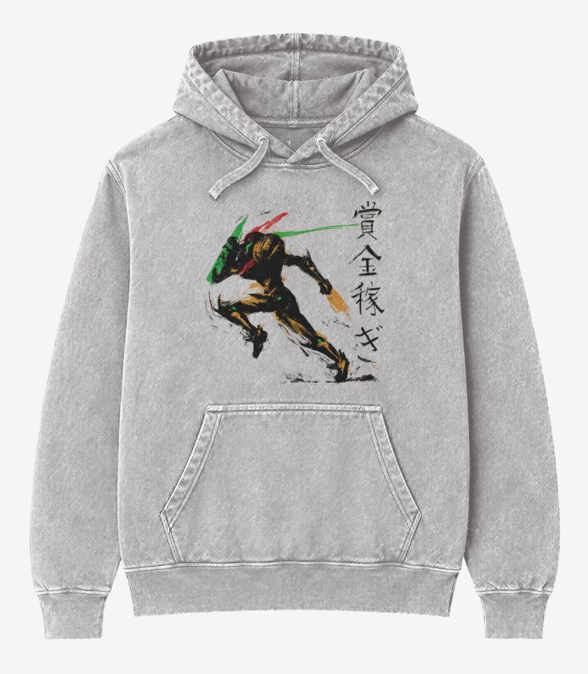 Poleron Canguro Acid Wash Gris Melange de Samus aran