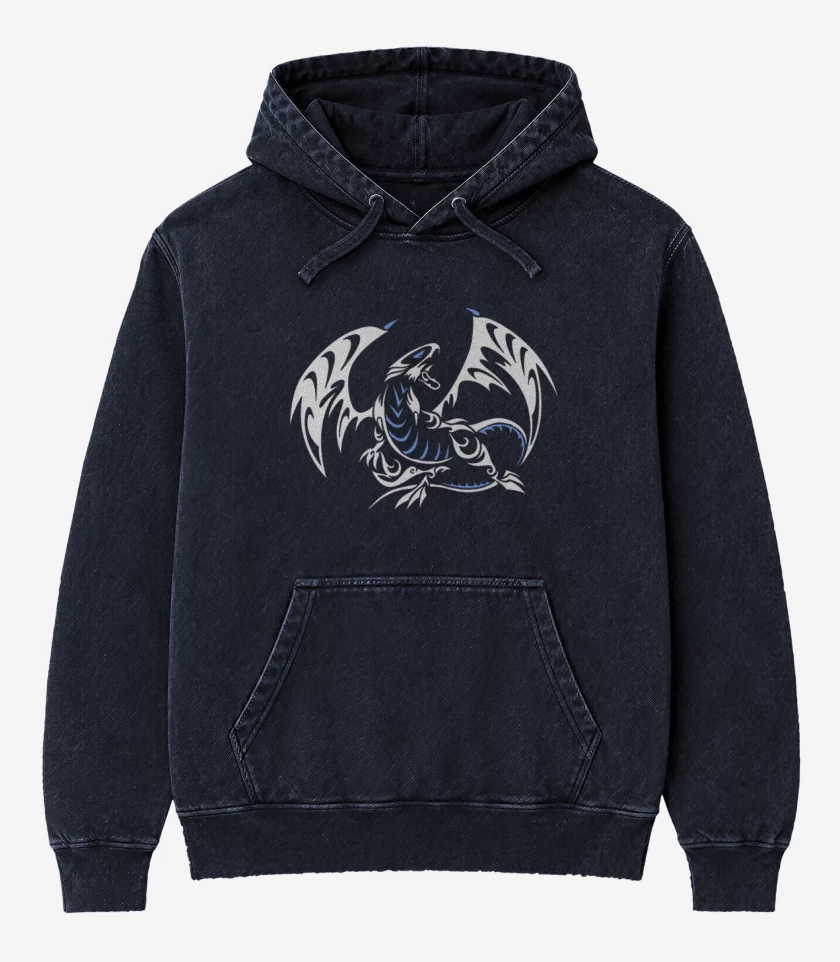 Poleron Canguro Acid Wash Azul Marino de Yugioh