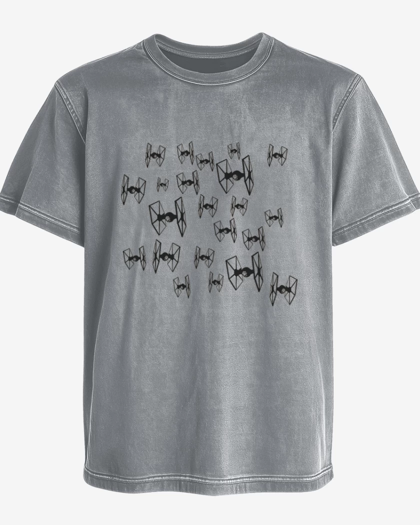Polera desgastada Gris Melange de star wars2