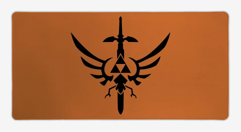 Mouse pad Gamer Naranjo de The Legend Of Zelda - Shield And Sword