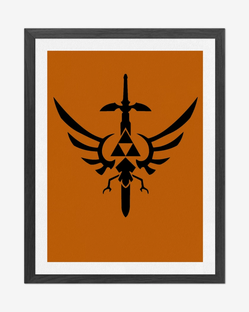 Cuadro decorativo Naranjo de The Legend Of Zelda - Shield And Sword