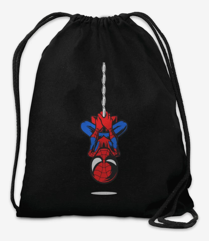 Mochila Negro de Hombre araña colgando