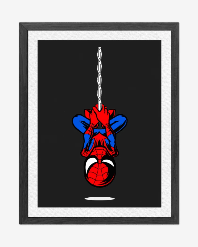 Cuadro decorativo Negro de Hombre araña colgando