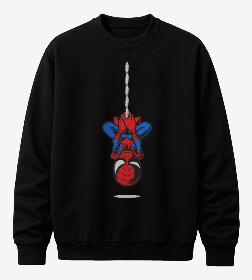 Poleron polo Negro de Hombre araña colgando