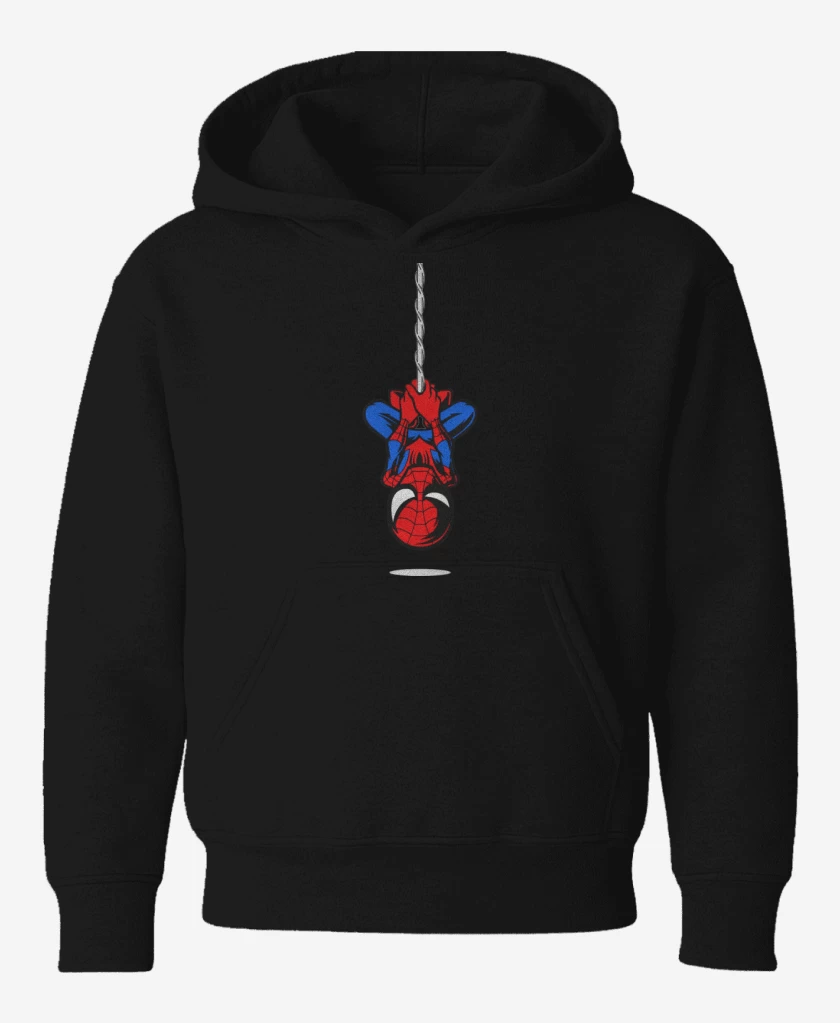 Poleron de niño Negro de Hombre araña colgando