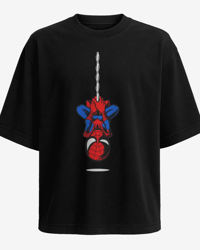 Polera Oversize Hombre araña colgando