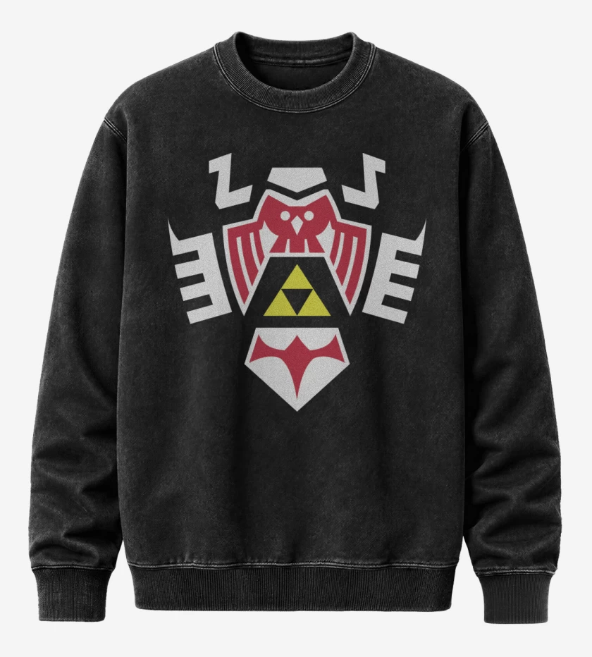 Poleron Polo Acid Wash Negro de The Legend Of Zelda - Termina Shield