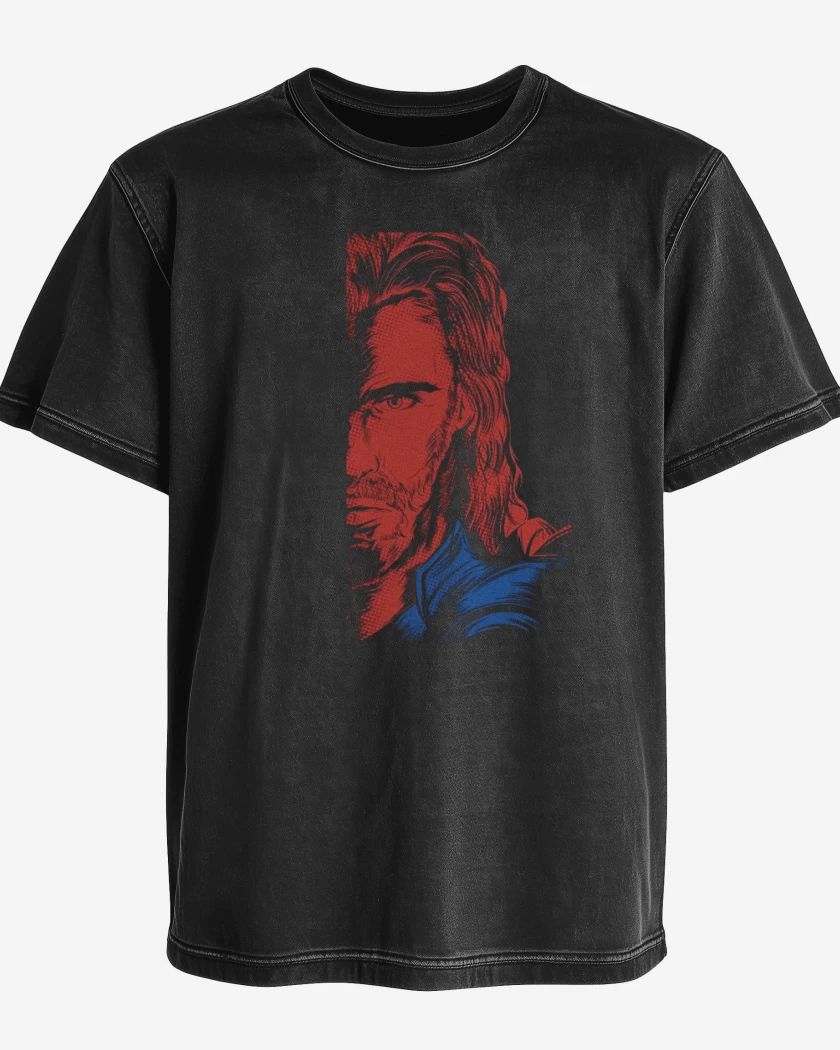 Polera desgastada Negro de Thor imp directa