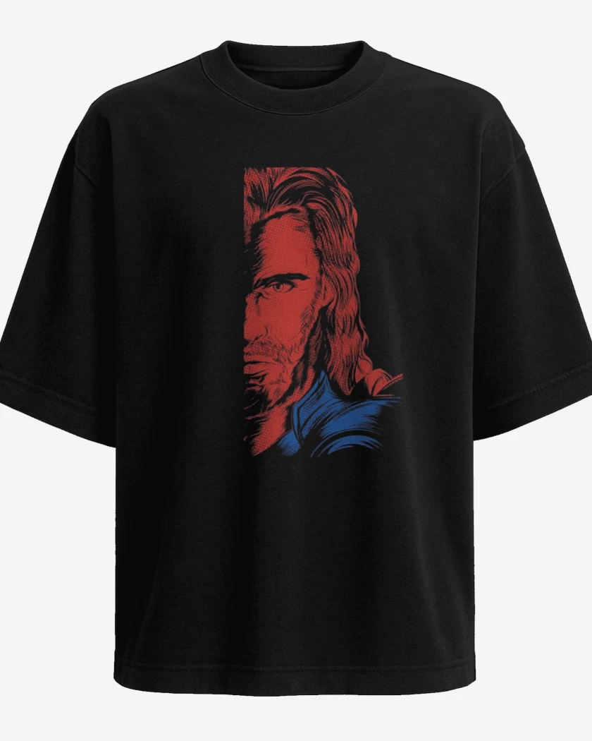 Polera Oversize Negro de Thor imp directa