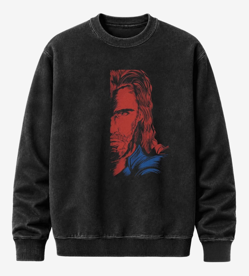 Poleron Polo Acid Wash Negro de Thor imp directa