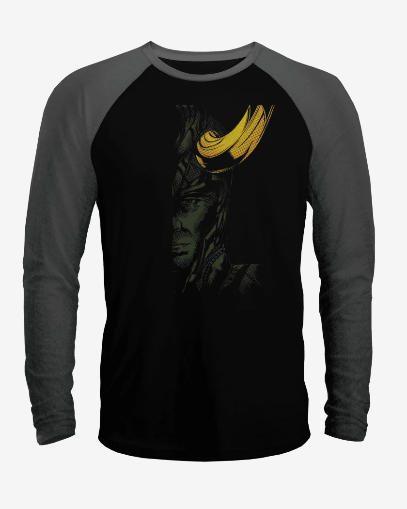 Polera Raglan Negro / Negro Heather de Loki imp dir