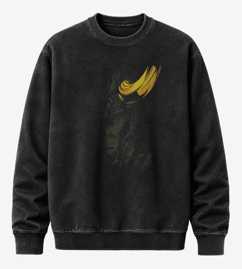 Poleron Polo Acid Wash Negro de Loki imp dir