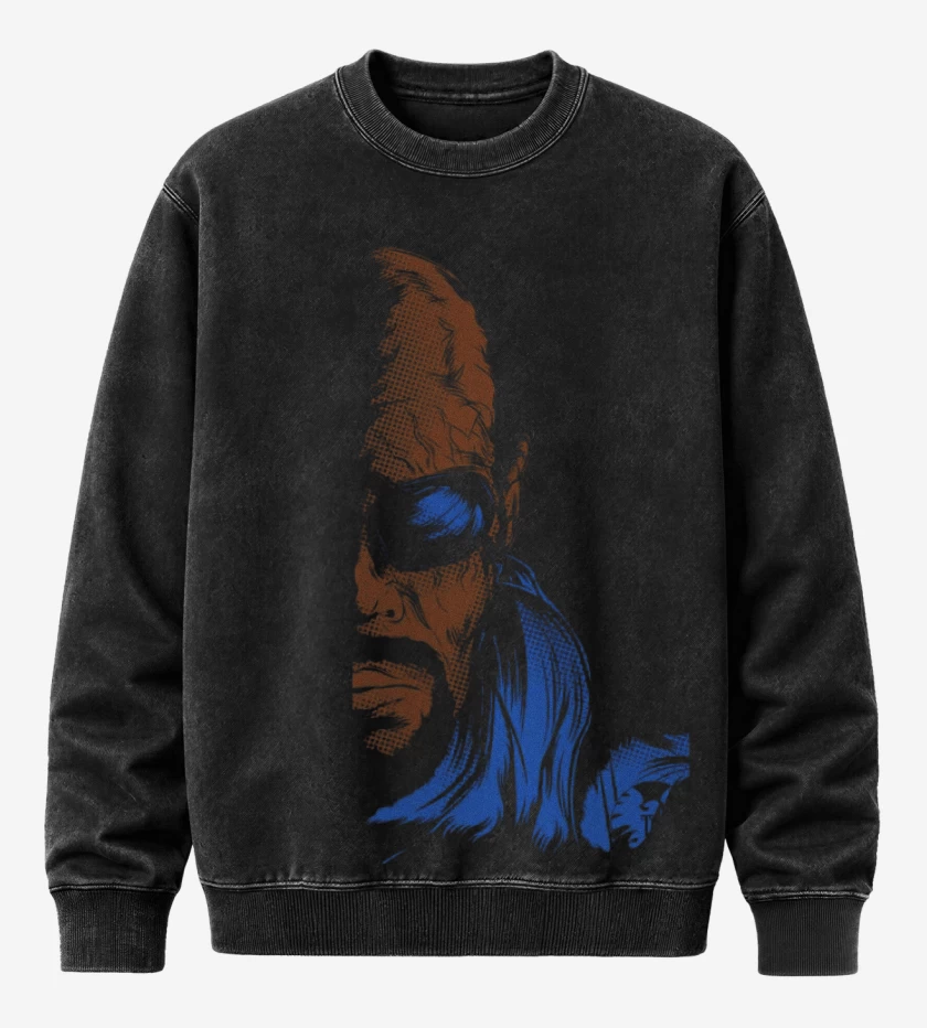 Poleron Polo Acid Wash Negro de Nick fury