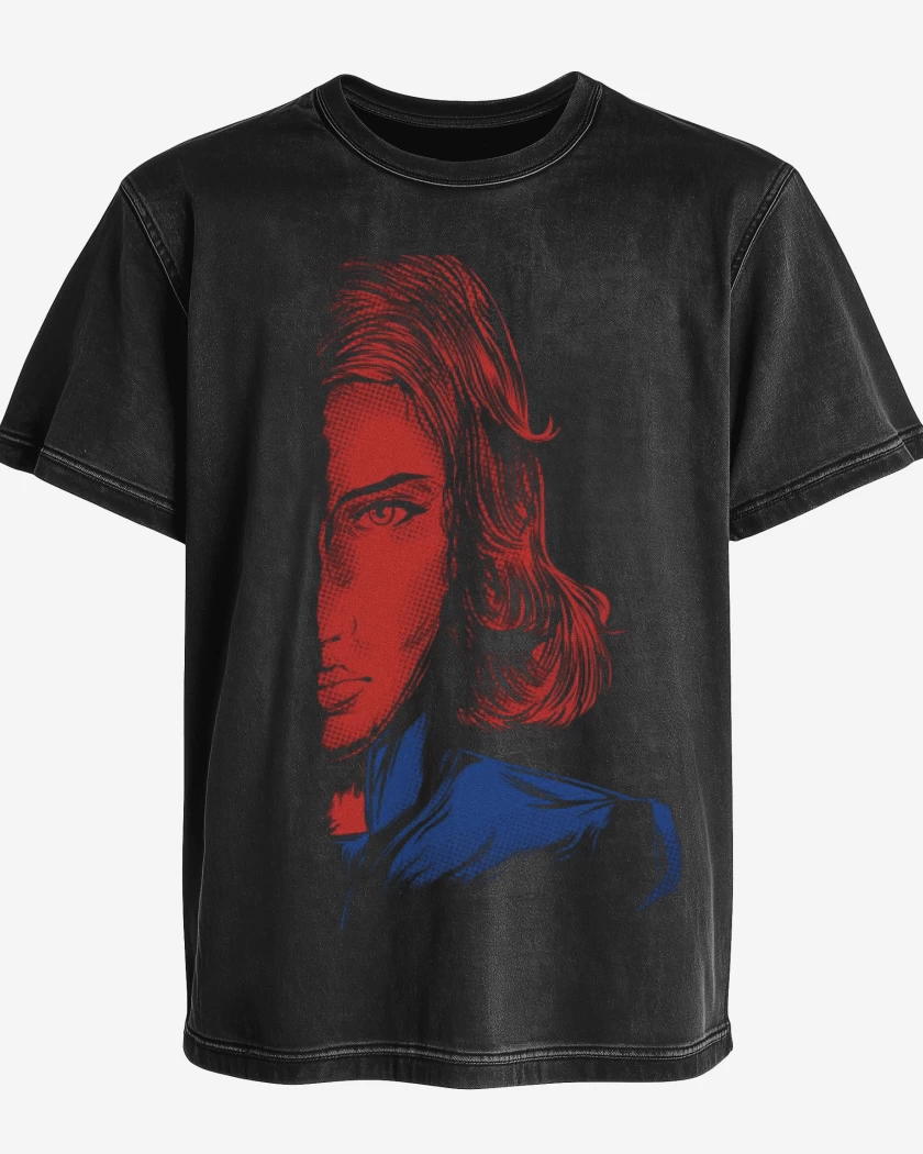 Polera desgastada Negro de Black widow