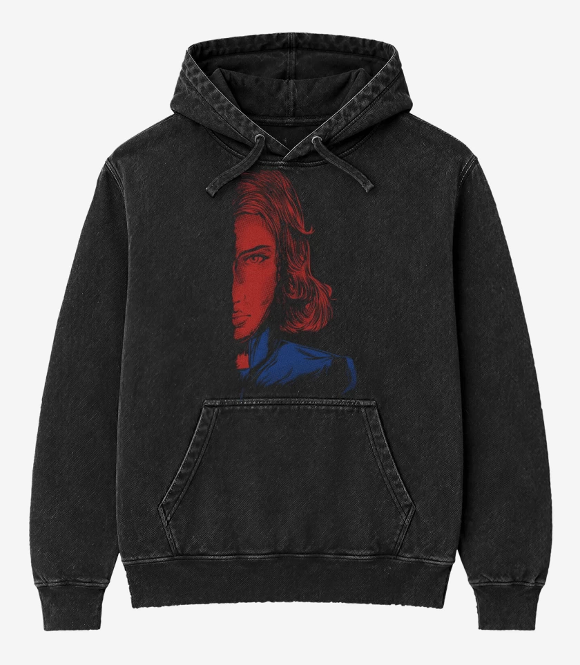 Poleron Canguro Acid Wash Black widow