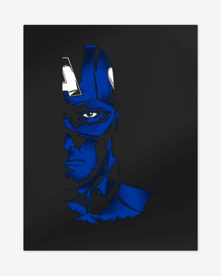 Print metalico Negro de Capitan america imp dir
