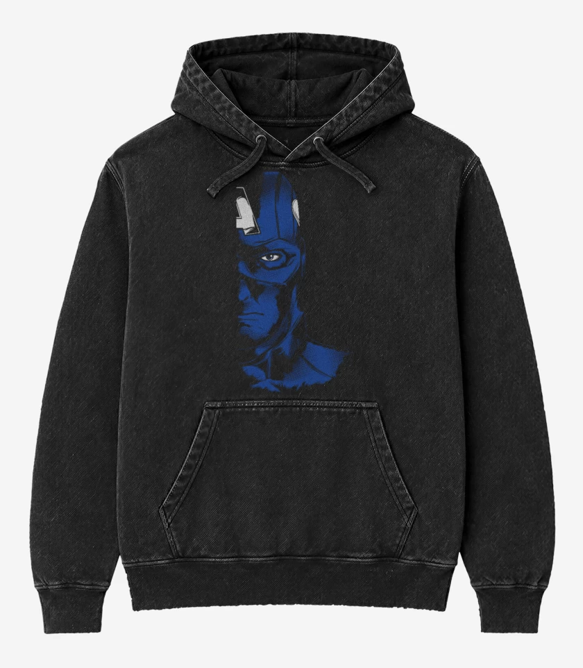 Poleron Canguro Acid Wash Capitan america imp dir