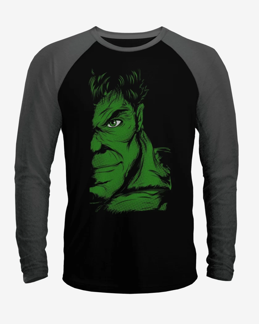 Polera Raglan Negro / Negro Heather de Hulk imp dir