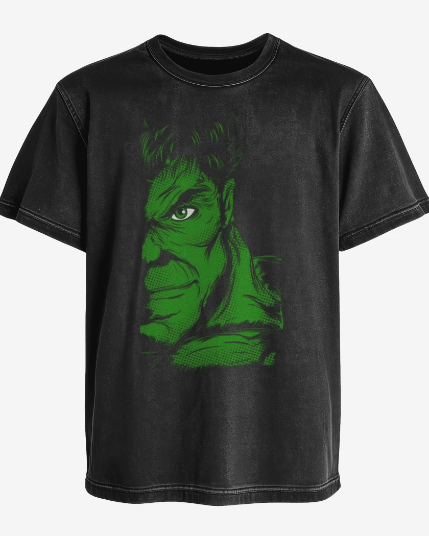 Polera desgastada Negro de Hulk imp dir
