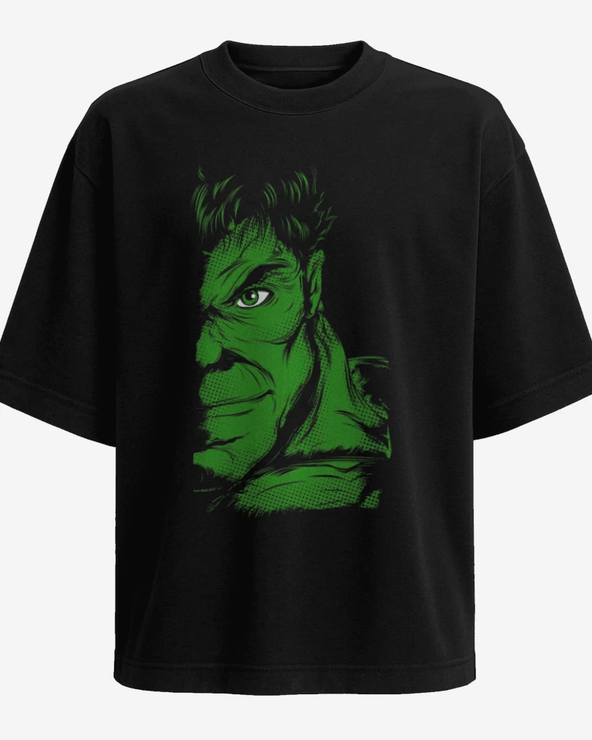 Polera Oversize Negro de Hulk imp dir