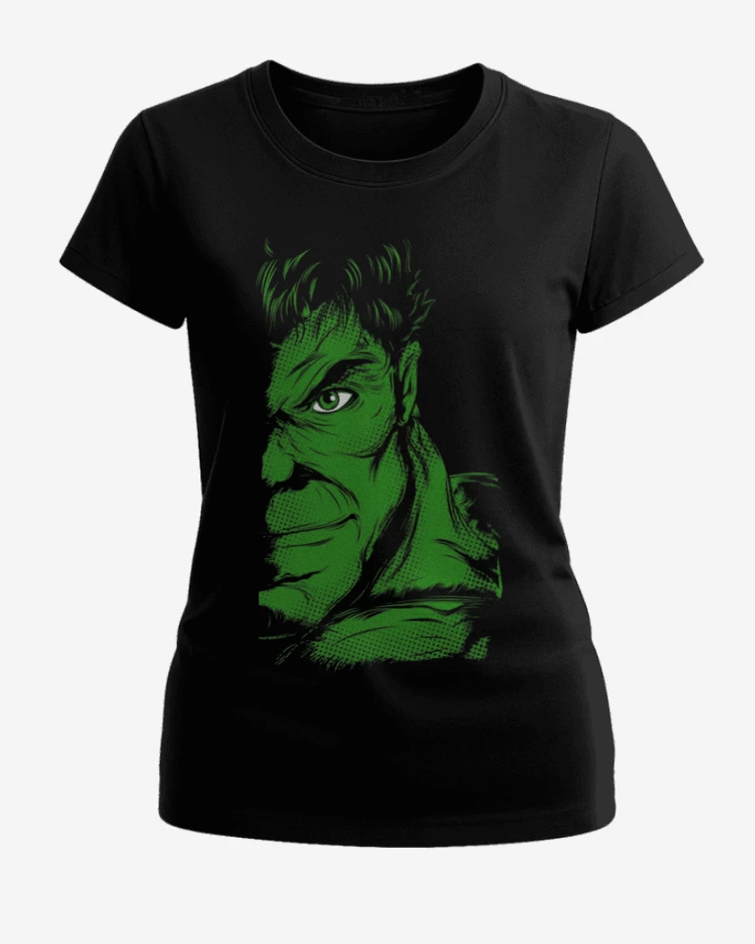 Polera de Mujer Negro de Hulk imp dir