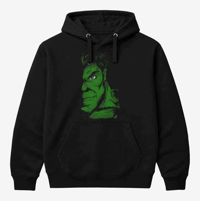 Polerón Canguro Negro de Hulk imp dir