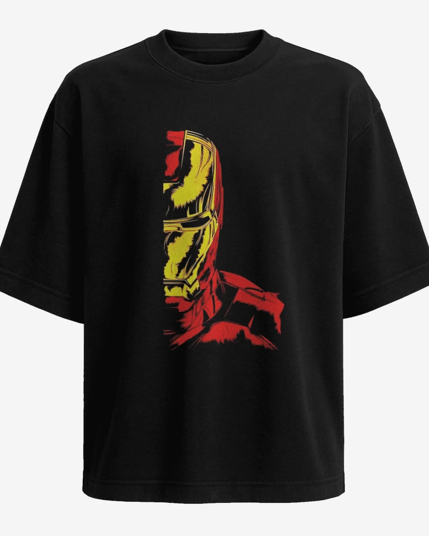 Polera Oversize Negro de Iron man Imp dir