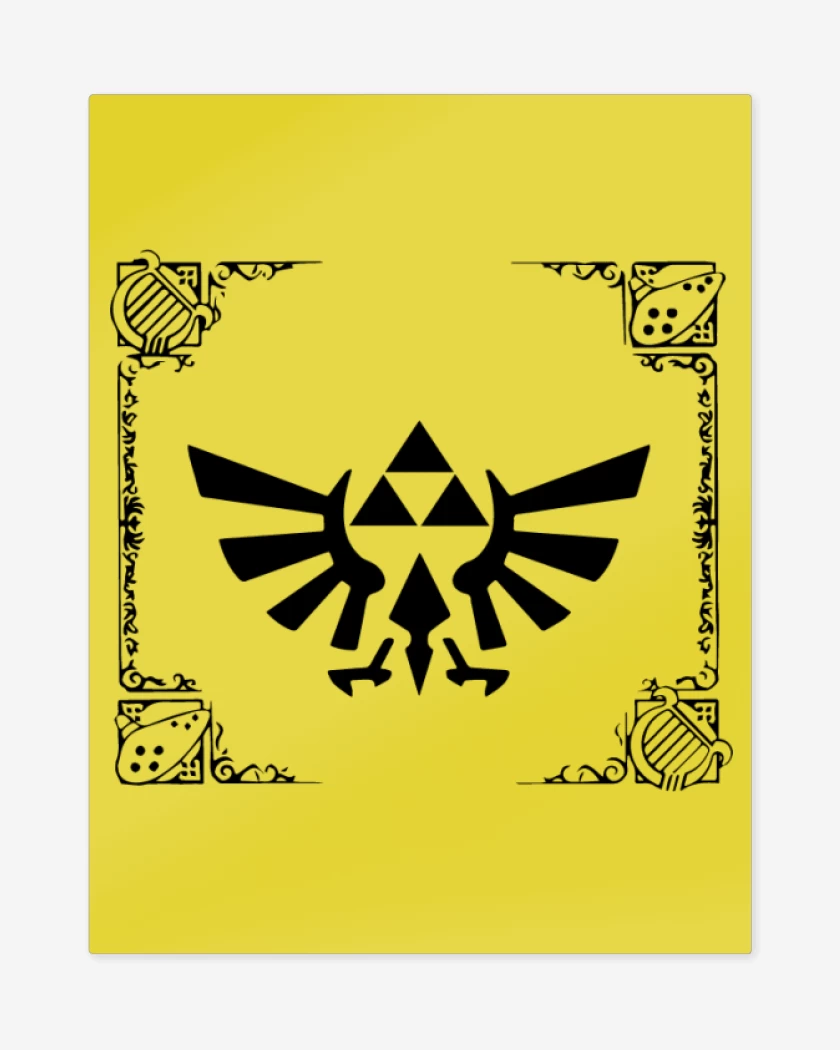 Print metalico Amarillo de The Legend Of Zeda - Trifuerza 3ds