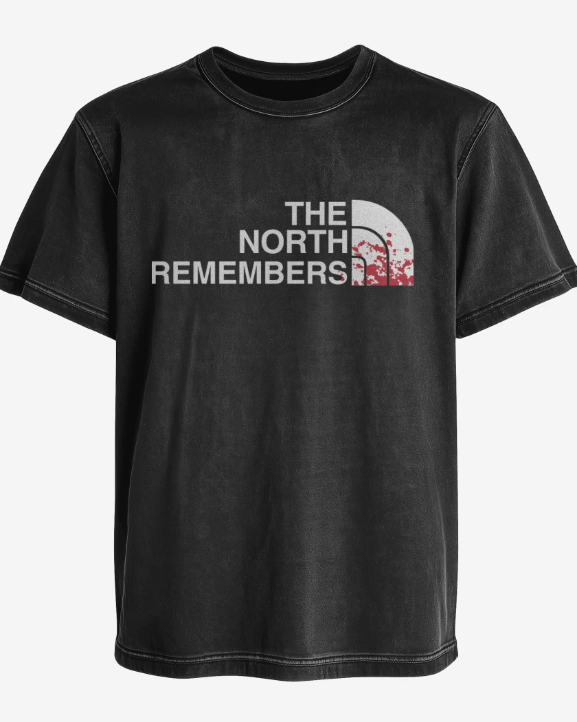 Polera desgastada Negro de The north remembers