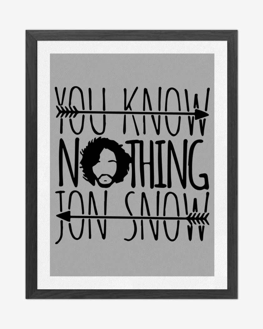 Cuadro decorativo Gris Melange de You know nothing jon snow