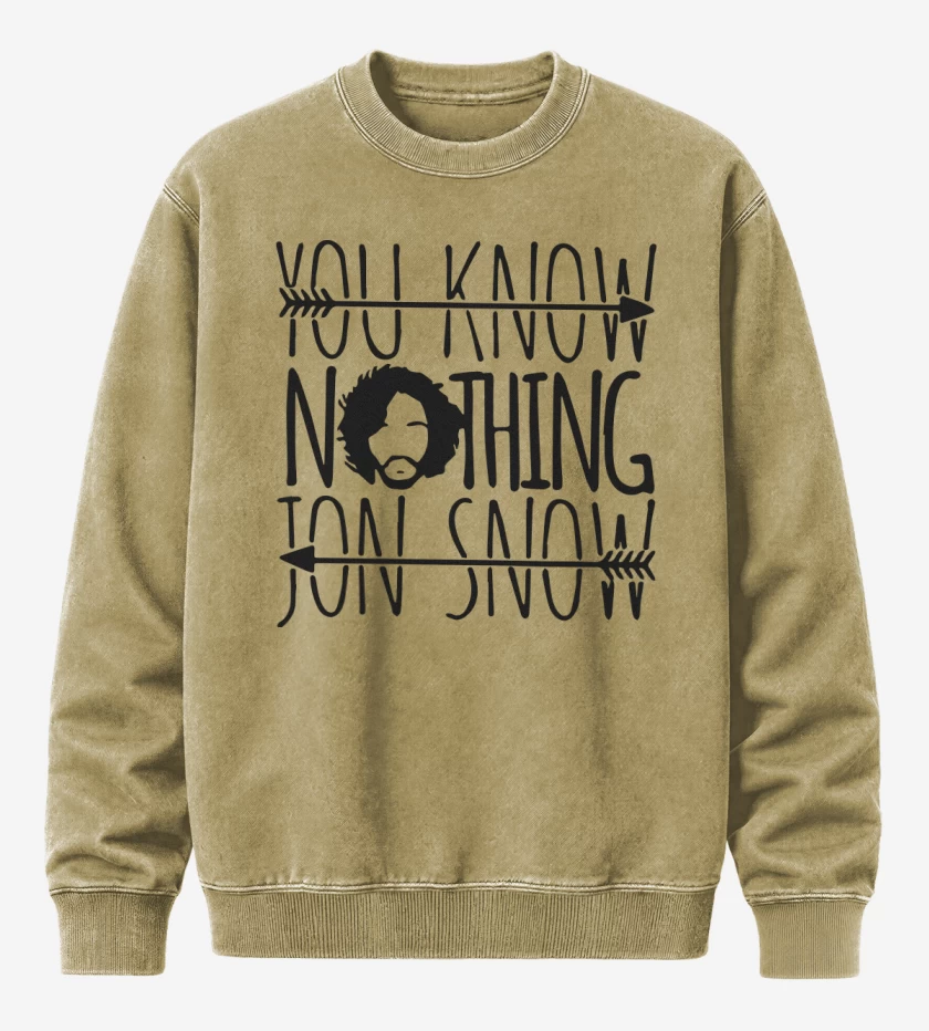 Poleron Polo Acid Wash Beige de You know nothing jon snow