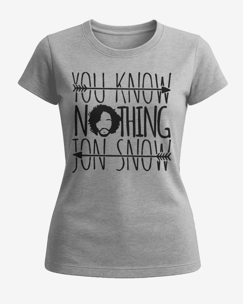 Polera de Mujer Gris Melange de You know nothing jon snow