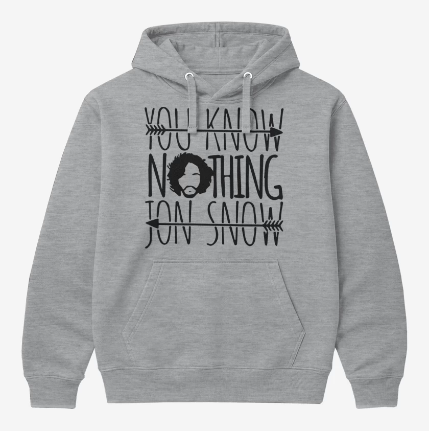 Polerón Canguro Gris Melange de You know nothing jon snow