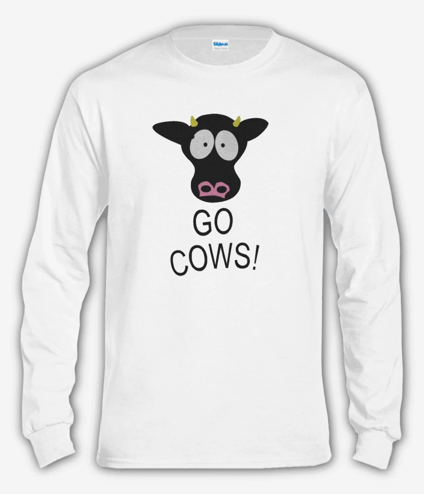 Polera manga larga Blanco de Go cows