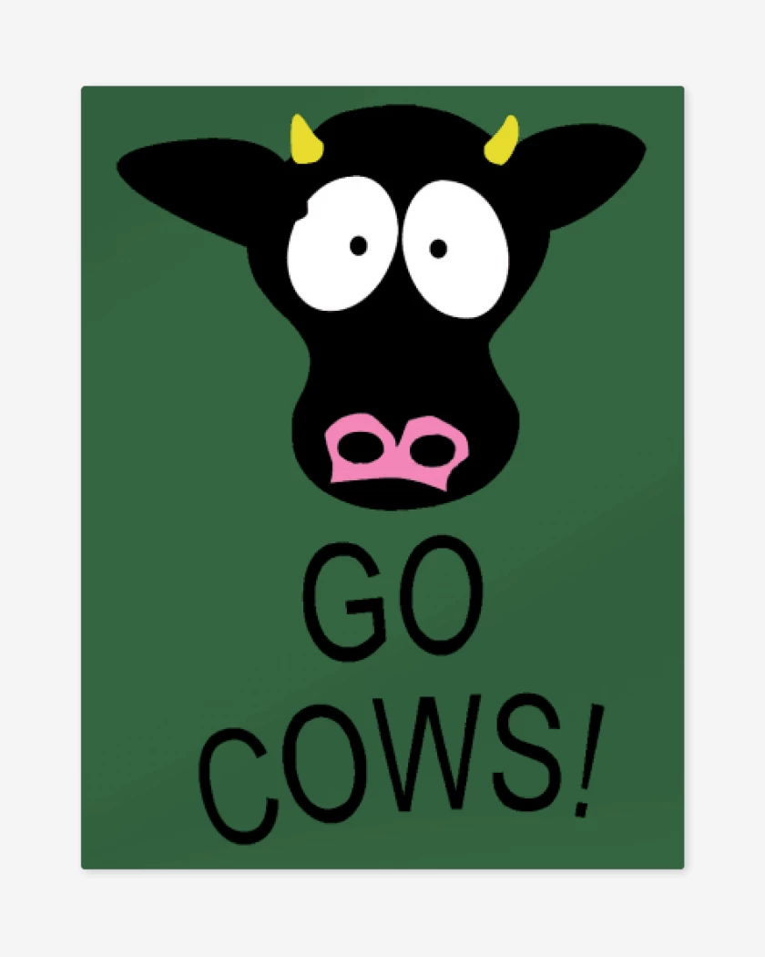 Print metalico Verde jade de Go cows