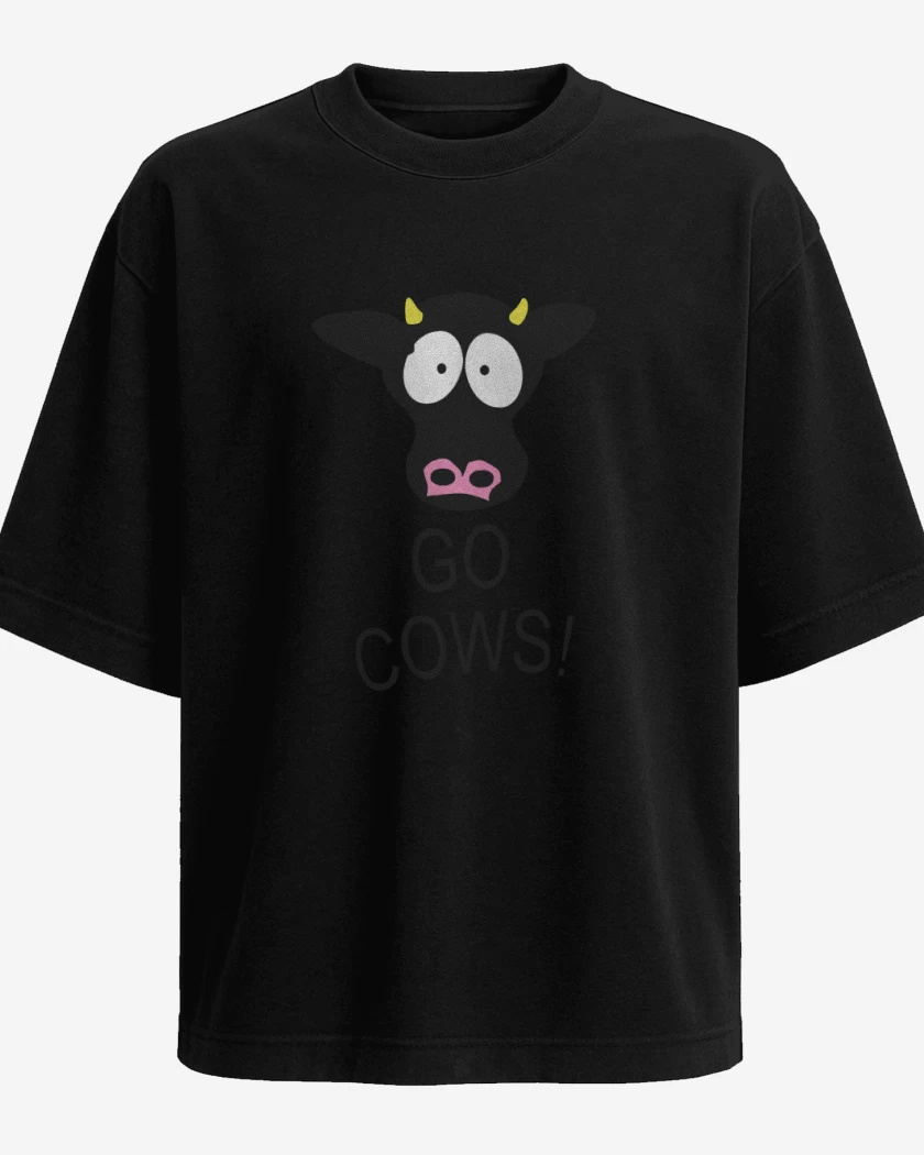 Polera Oversize Negro de Go cows