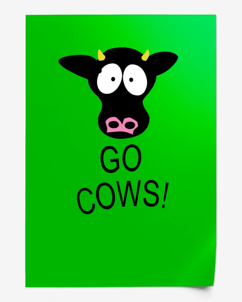 Print Verde jade de Go cows