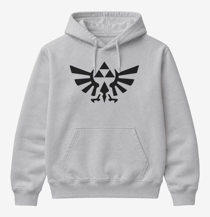Poleron Canguro básico Gris Melange de The Legend Of Zelda - Trifuerza