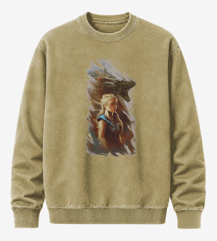 Poleron Polo Acid Wash Beige de La reina de dragones