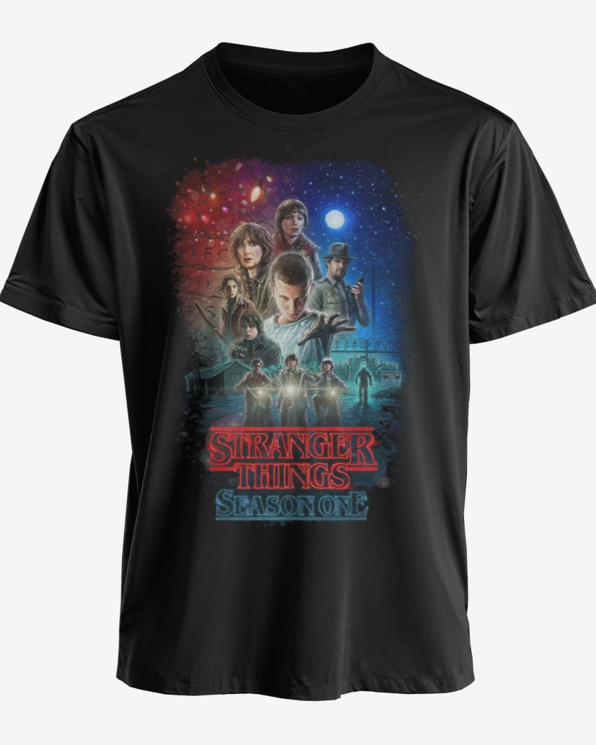 Polera premium Negro de Stranger things season one