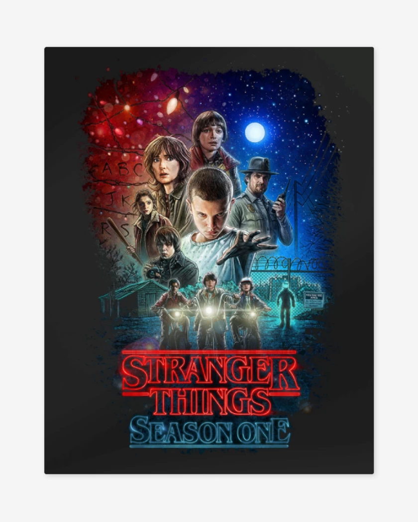 Print metalico Negro de Stranger things season one
