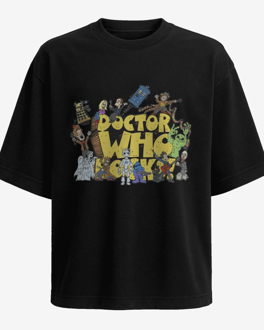 Polera Oversize Negro de Doctor who